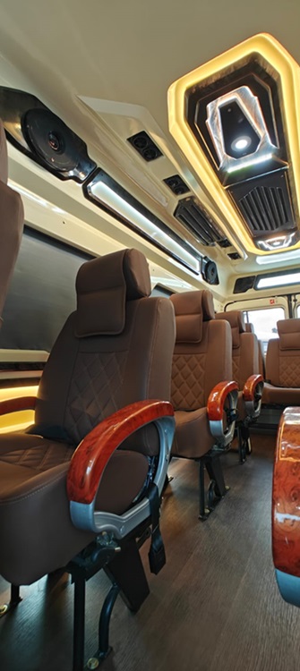 9 Seater AC Executive Coach with Maharaja Seats Tempo Traveller for Rent in Bangalore